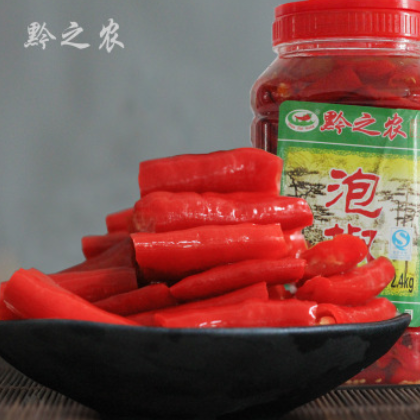 黔之農(nóng)二條段泡椒 貴州特產(chǎn) 野山辣 特辣2400g/瓶裝泡椒