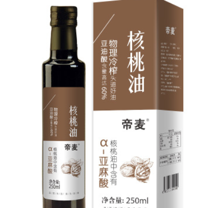 帝麥核桃油250ml 食用油孕婦產(chǎn)婦核桃油寶寶輔食可適用