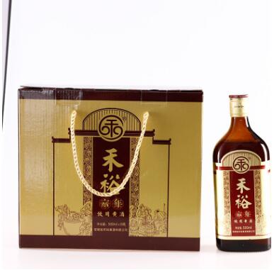 黃酒廠家直銷 禾裕半干型飲用黃酒6年500ml*6 整箱批發