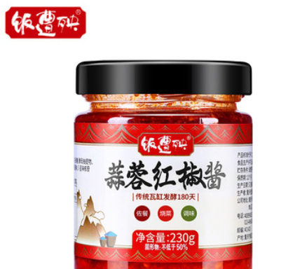 飯?jiān)庋晁馊乩苯丰u自制農(nóng)家手工剁椒下飯菜香辣拌飯醬特辣230g