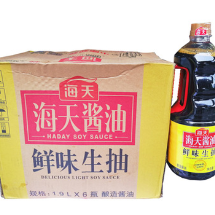 海天鮮味生抽醬油 1.9 L * 6瓶/箱 涼拌炒菜調(diào)味醬油