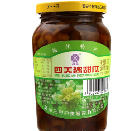 三和四美醬甜瓜瓶裝小菜375g早餐下飯菜開胃揚州特產醬菜罐裝咸菜