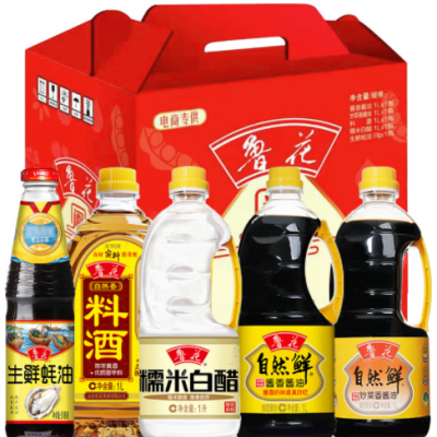 魯花釀造醬油1L裝 廚房調(diào)料 大禮品禮盒裝 代發(fā)